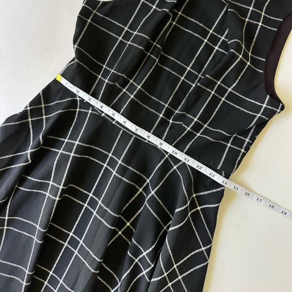 Elle Black Check Plaid Sleeveless Fit and Flare Dress - Picture 14 of 14